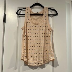 Women’s Cream Forever 21 Studded Tank Top